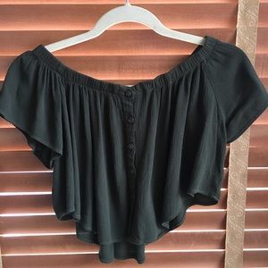 Blue Life Off Shoulder Olive Green Top S